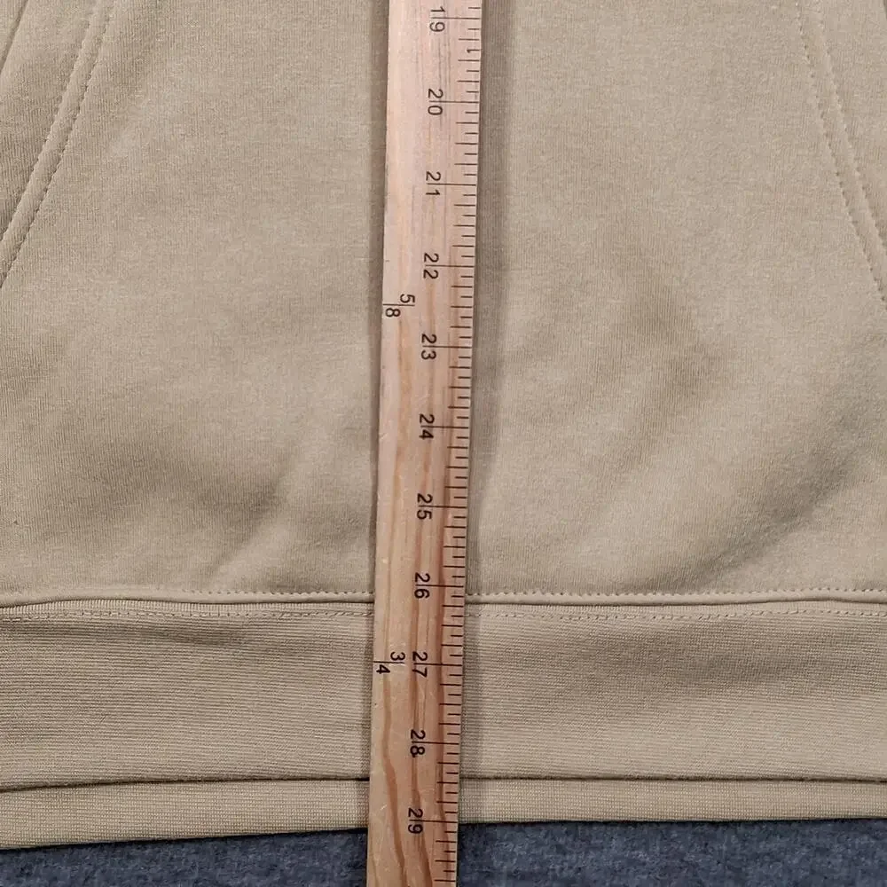 True Religion Hoodie Mens XL Beige Pullover Fleece Horseshoe Logo Sweatshirt